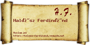 Halász Ferdinánd névjegykártya