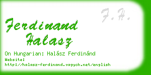 ferdinand halasz business card